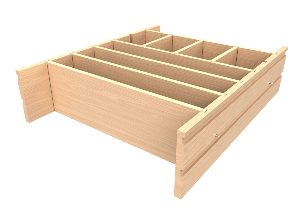 A combination of 2-deep drawer inserts, with an additional deep drawer  insert wi…