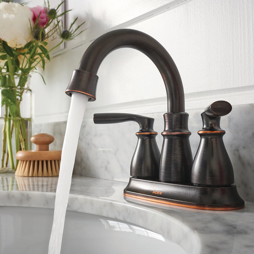 MOEN® Bronze TwoHandle 4" Traditional Centerset Bathroom Faucet