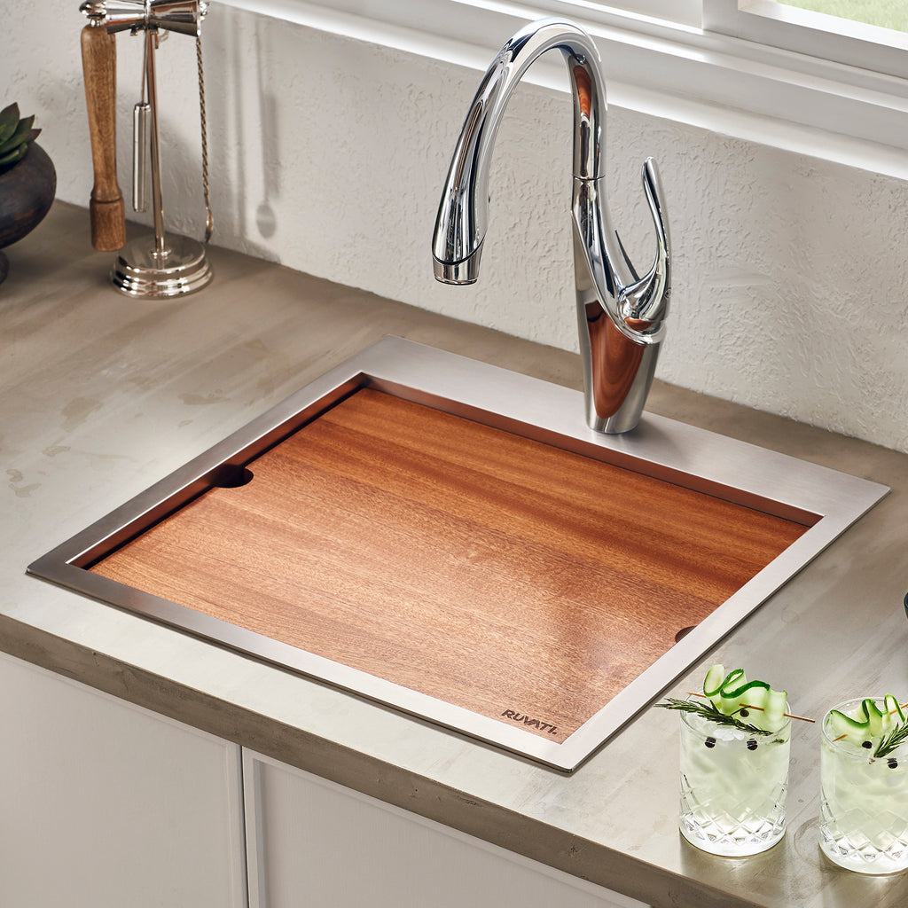 19 x 16 inch Solid Wood Replacement Cutting Board Sink Cover for