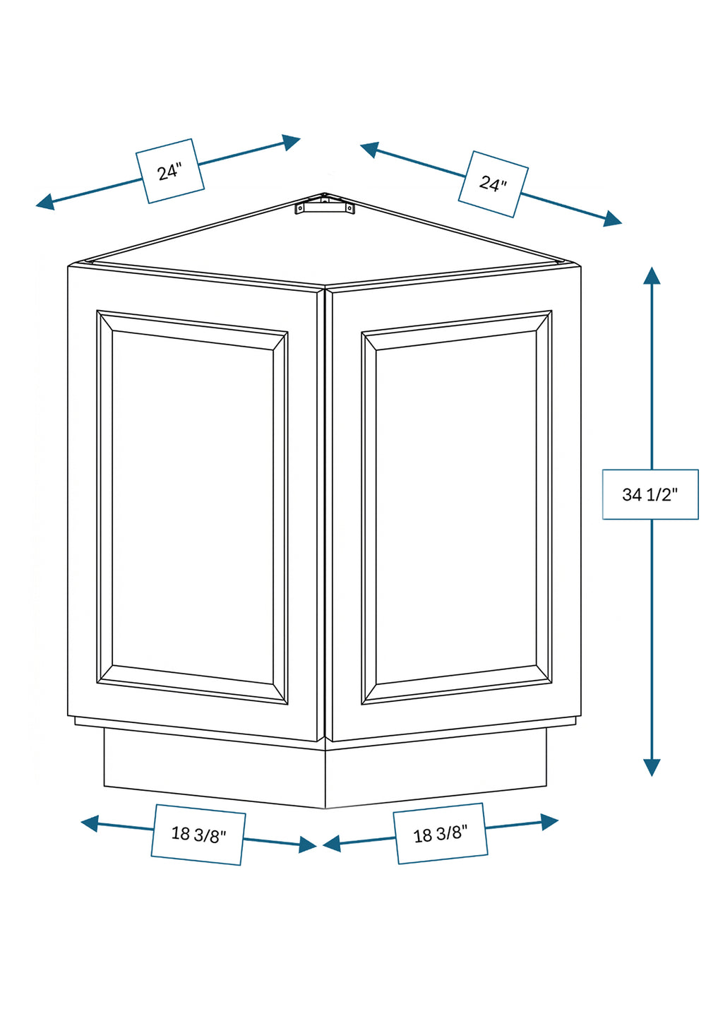 Montpelier Sage Raised Panel 12 in. Base Angle Cabinet