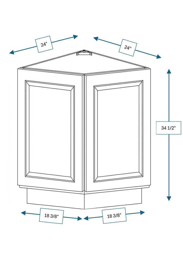 Chalet White Raised Panel 12 in. Base Angle Cabinet