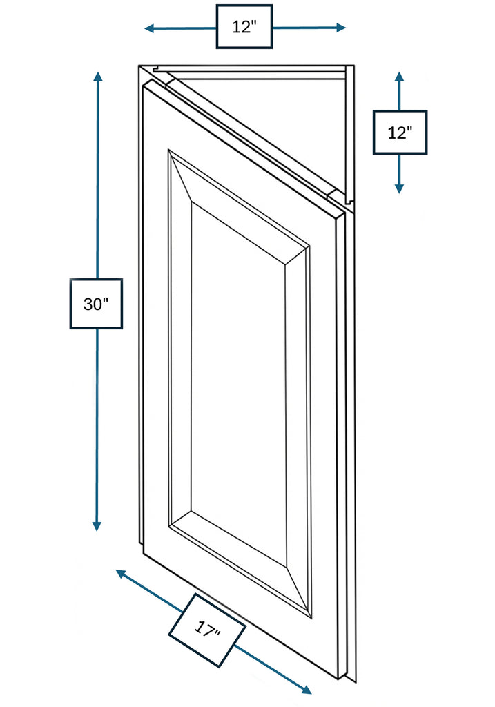 Chalet White Raised Panel Wall Angle Cabinet 12 in. x 30 in.