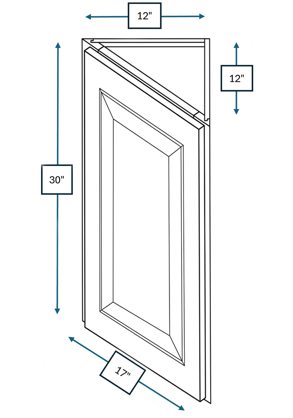 Montpelier Sage Raised Panel Wall Angle Cabinet 12 in. x 30 in.