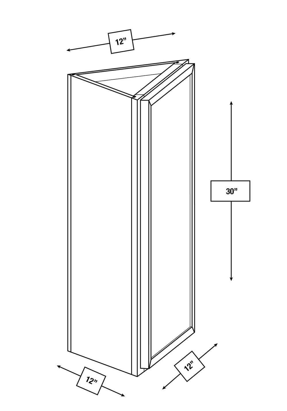 Brentwood Fawn Slim Shaker Wall Angle Cabinet 12 in. x 30 in.