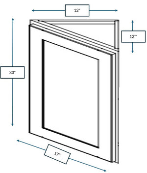 Hampton Pewter 17 in. Wide x 12 in. Deep x 30 in. Tall - Wall Angle Shaker Cabinet