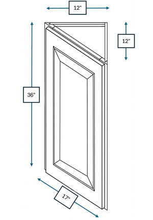 Montpelier Sage Raised Panel Wall Angle Cabinet 12 in. x 12 in. x 36 in.