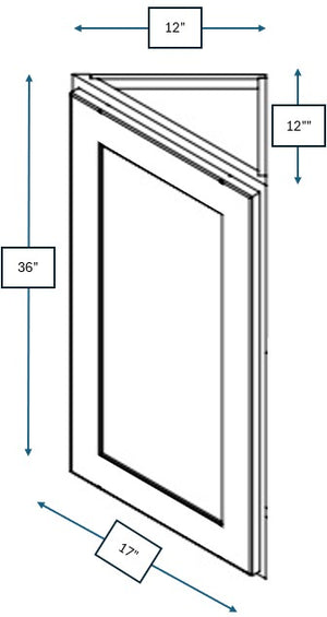 Platinum Grey 17 in. Wide x 12 in. Deep x 36 in. Tall - Wall Angle Shaker Cabinet