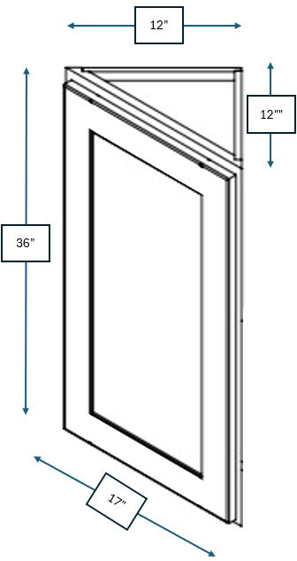 Hampton Pewter 17 in. Wide x 12 in. Deep x 36 in. Tall - Wall Angle Shaker Cabinet