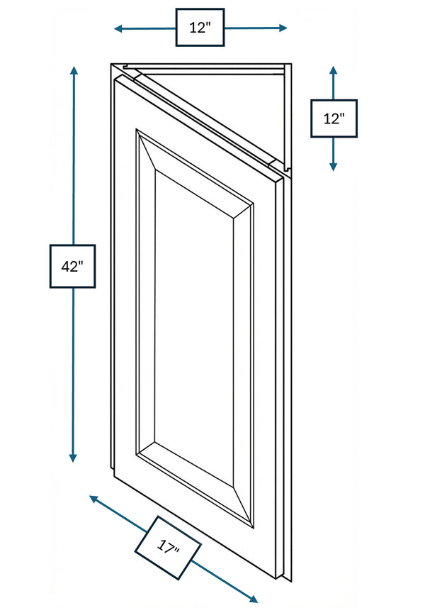 Montpelier Sage Raised Panel Wall Angle Cabinet 12 in. x 12 in. x 42 in.