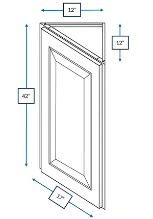Chalet White Raised Panel Wall Angle Cabinet 12 in. x 12 in. x 42 in.