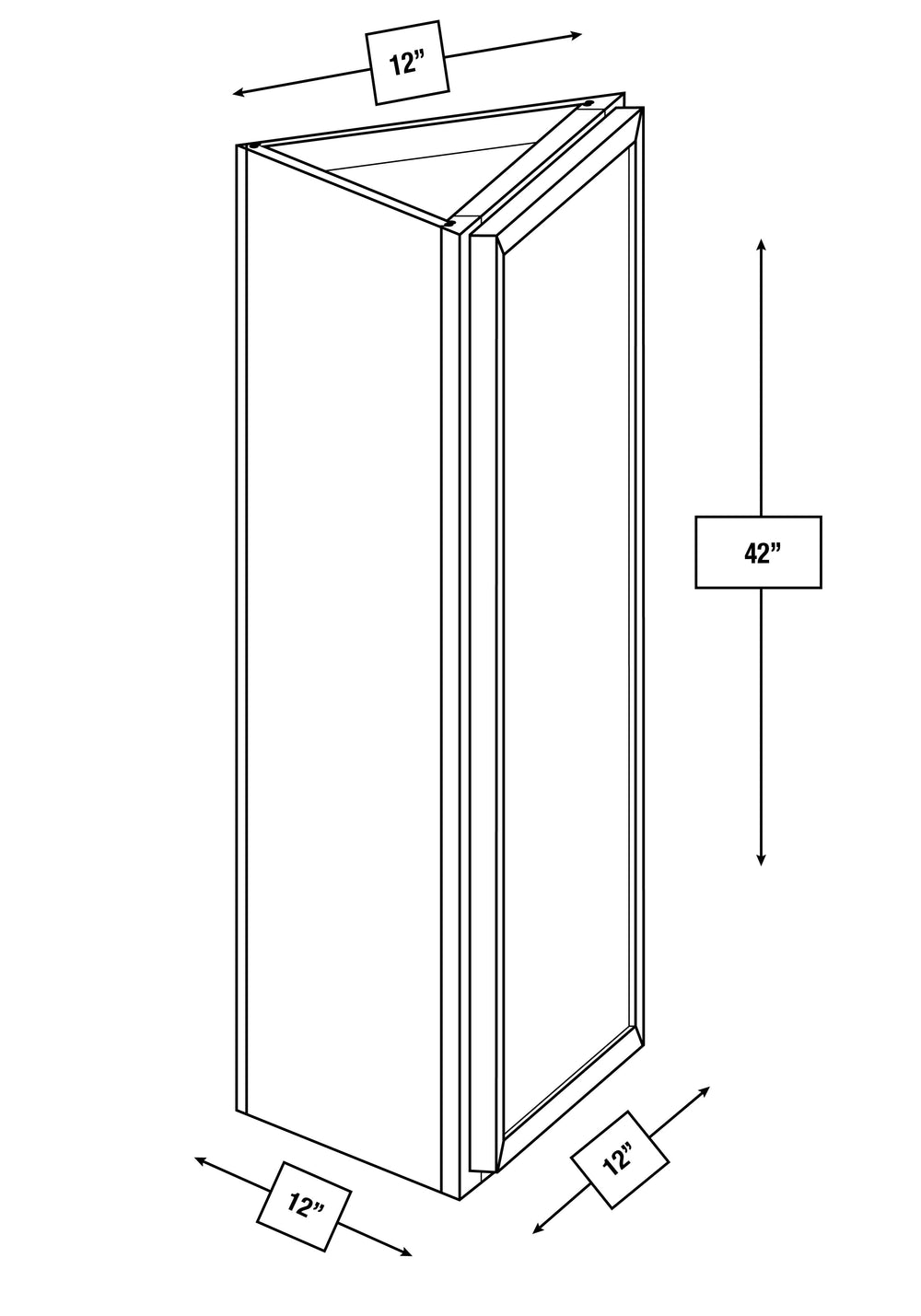 Arctic Mist Slim Shaker Wall Angle Cabinet 12 in. x 12 in. x 42 in.