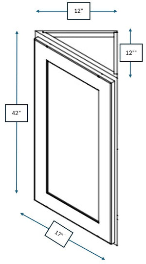 Platinum Grey 17 in. Wide x 12 in. Deep x 42 in. Tall - Wall Angle Shaker Cabinet