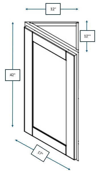 Malibu White 17 in. Wide x 12 in. Deep x 42 in. Tall - Wall Angle Shaker Cabinet