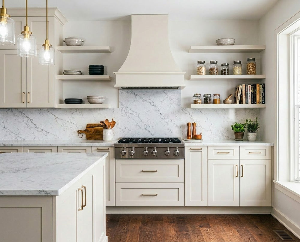 Painted Artisan Range Hood -Nantucket Bluff