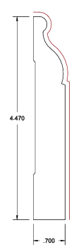 Platinum Grey .7 in. x 4.6 in. x 96 in. - Baseboard Molding for Shaker Cabinet