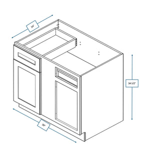 Platinum Grey Shaker 42 in. Blind Base Cabinet, 45 in. w/ Minimum Pull