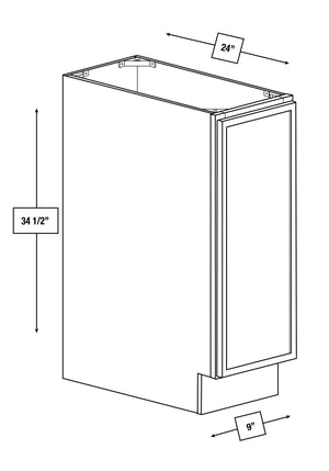 Brentwood Fawn Slim Shaker 9 in. Full Height Door Base Cabinet