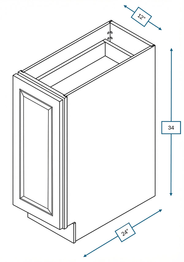 Montpelier Sage Raised Panel 12 in. Full Height Door Base Cabinet