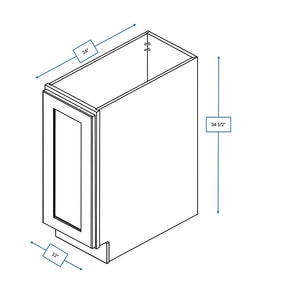 Hampton Pewter 12 in. Wide x 24 in. Deep x 34.5 in. Tall - Full Height Door Base Shaker Cabinet