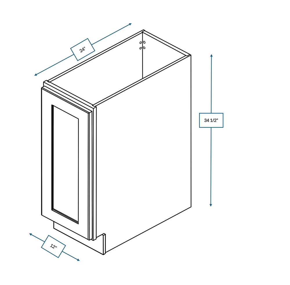 Builder's Pride Bluff Shaker 12 in. Full Height Door Base Cabinet