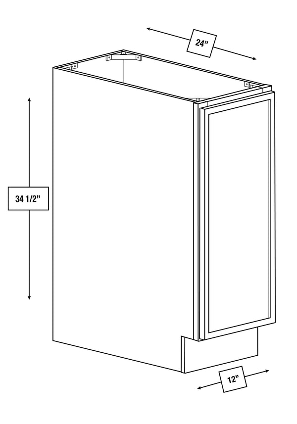 Franklin White Slim Shaker 12 in. Full Height Door Base Cabinet