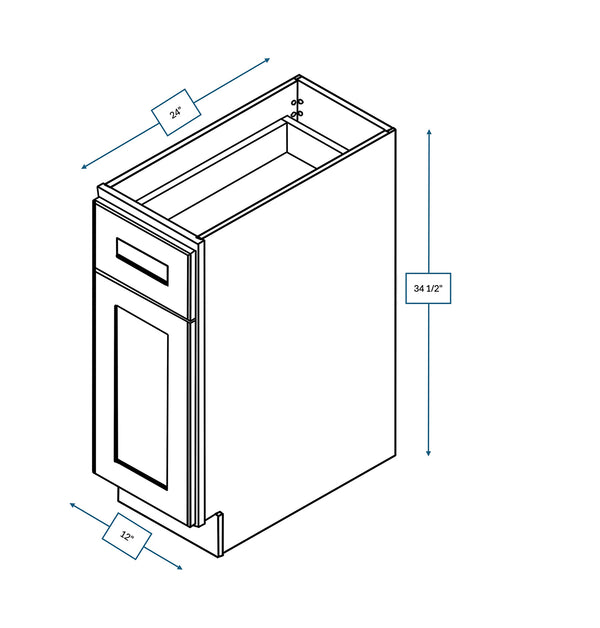 Hampton Pewter 12 in. Wide x 24 in. Deep x 34.5 in. Tall - Base Shaker Cabinet