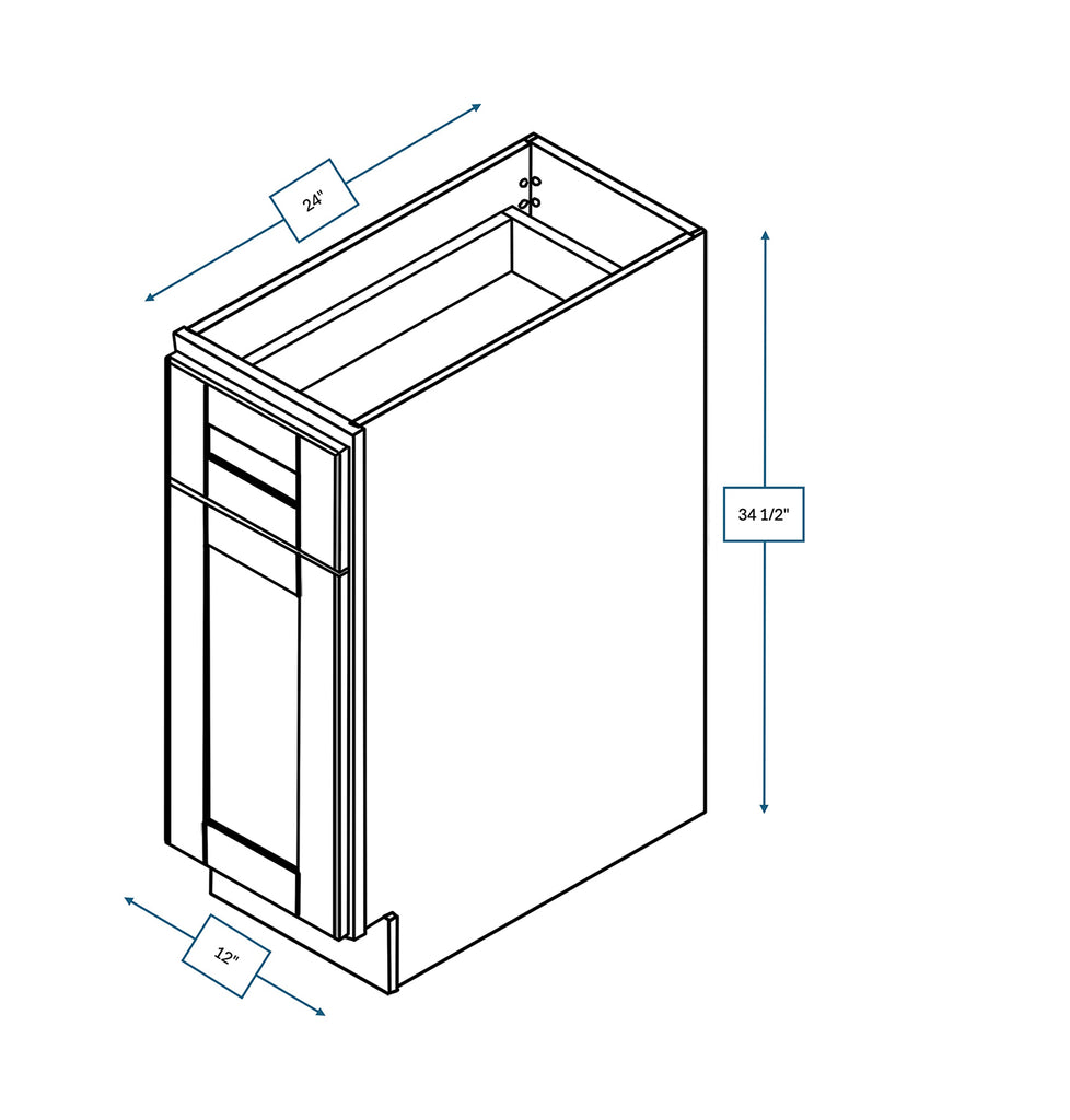 Malibu White Shaker 12 in. Base Cabinet