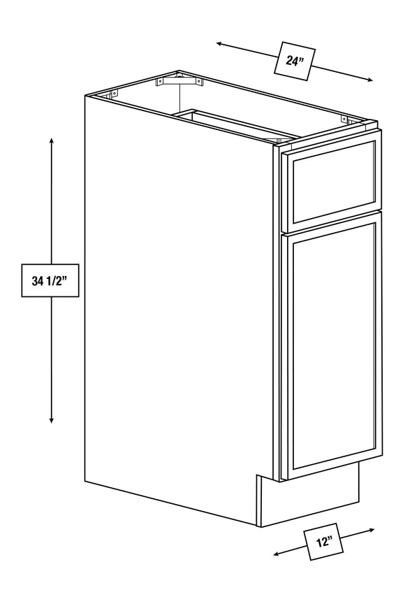 Arctic Mist Slim Shaker 12 in. Base Cabinet