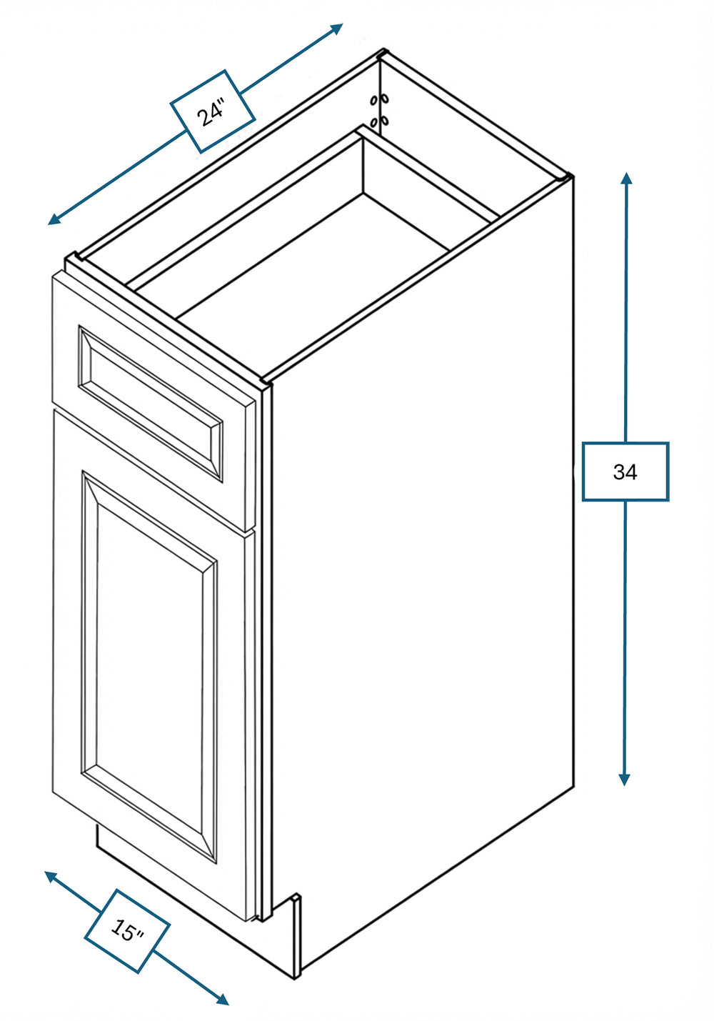 Montpelier Sage Raised Panel 15 in. Base Cabinet