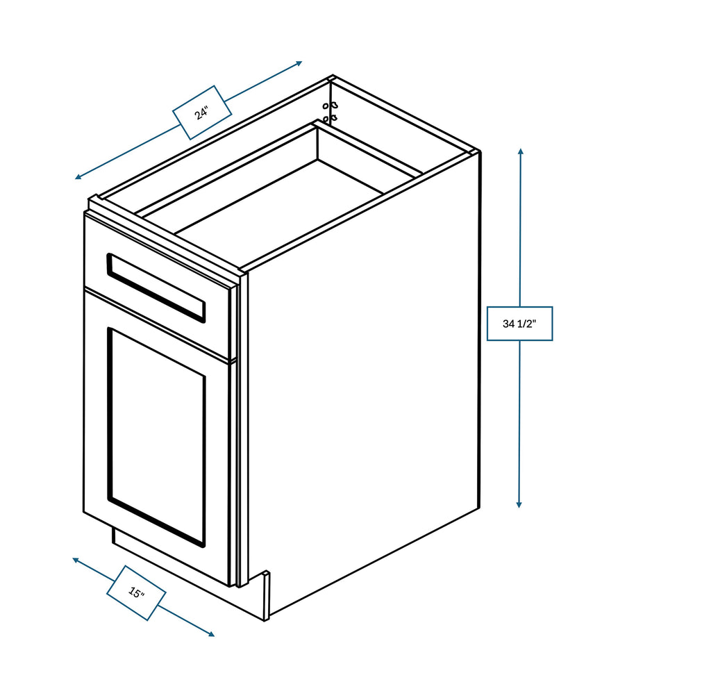 Platinum Grey Shaker 15 in. Base Cabinet