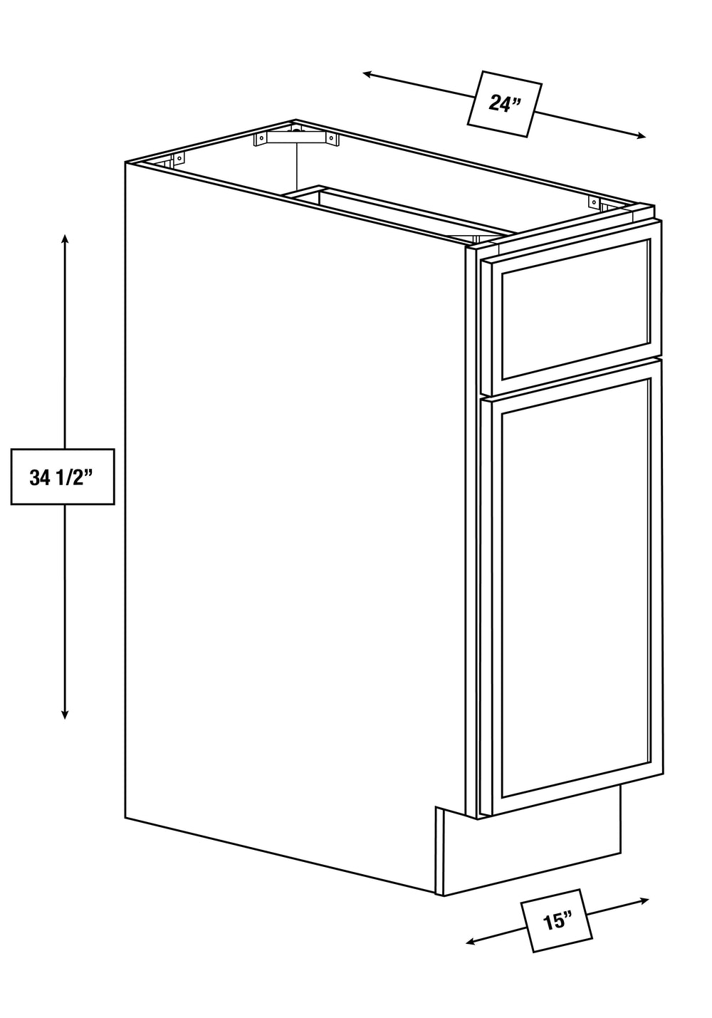 Arctic Mist Slim Shaker 15 in. Base Cabinet