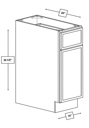 Arctic Mist Slim Shaker 15 in. Base Cabinet