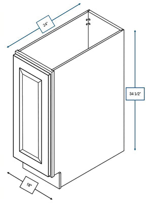 Harbour Town White Bevel Shaker 18 in. Full Height Door Base Cabinet
