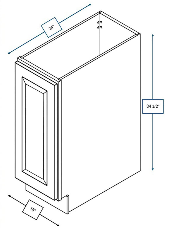 Harbour Town White Bevel Shaker 18 in. Full Height Door Base Cabinet