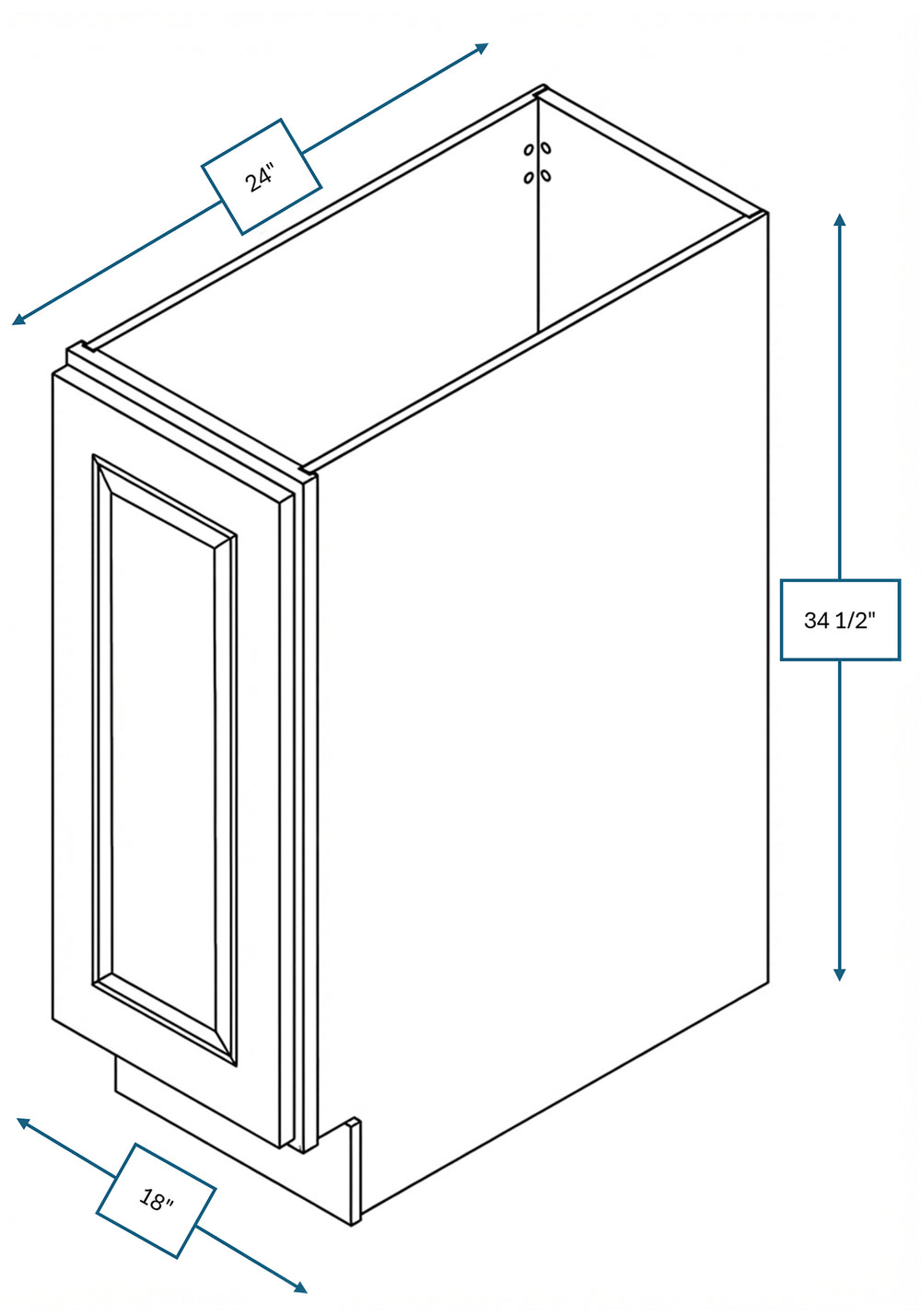 Cotswold Linen Raised Panel 18 in. Full Height Door Base Cabinet