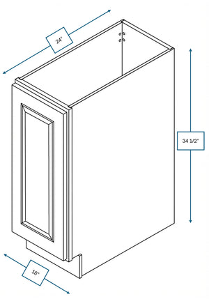 Montpelier Sage Raised Panel 18 in. Full Height Door Base Cabinet