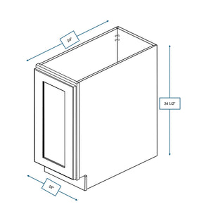 Hampton Pewter 18 in. Wide x 24 in. Deep x 34.5 in. Tall - Full Height Door Base Shaker Cabinet