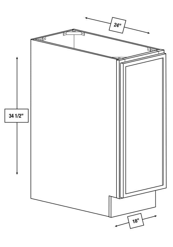 Arctic Mist Slim Shaker 18 in. Full Height Door Base Cabinet