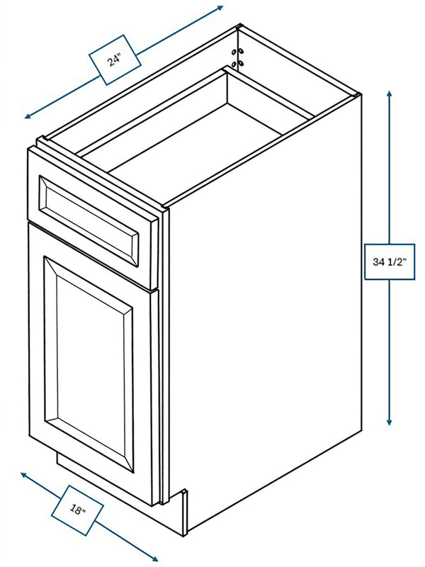 Sea Pines Green Bevel Shaker 18 in. Base Cabinet
