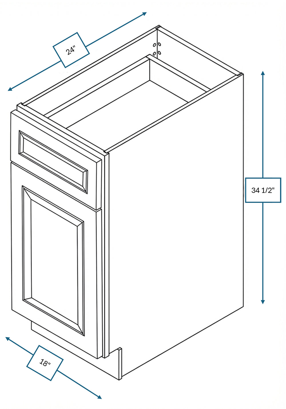 Montpelier Sage Raised Panel 18 in. Base Cabinet