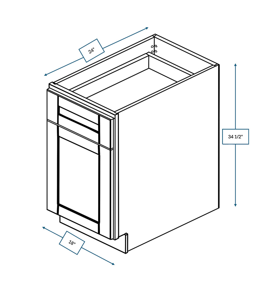 Malibu White Shaker 18 in. Base Cabinet