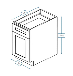 Platinum Grey 18 in. Wide x 24 in. Deep x 34.5 in. Tall - Base Shaker Cabinet