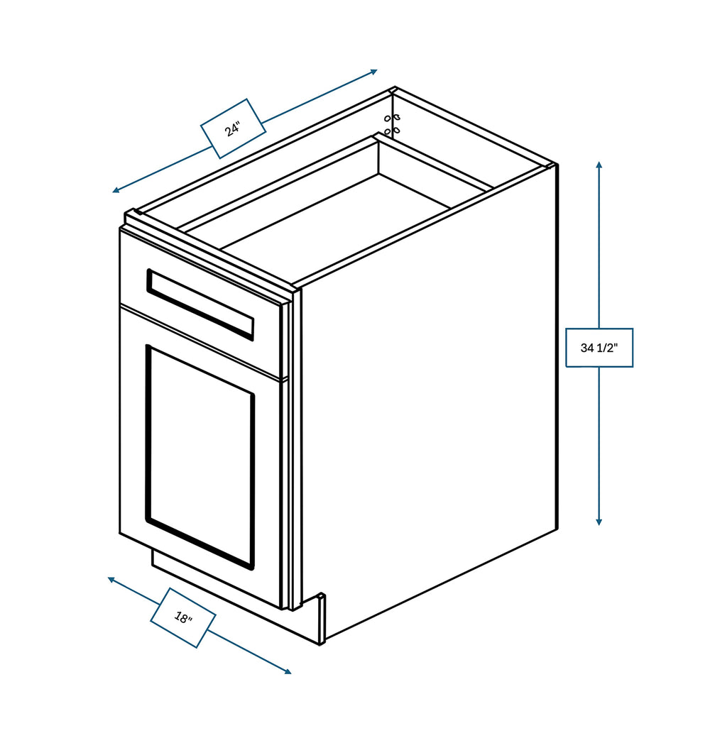 Builder's Pride Bluff Shaker 18 in. Base Cabinet