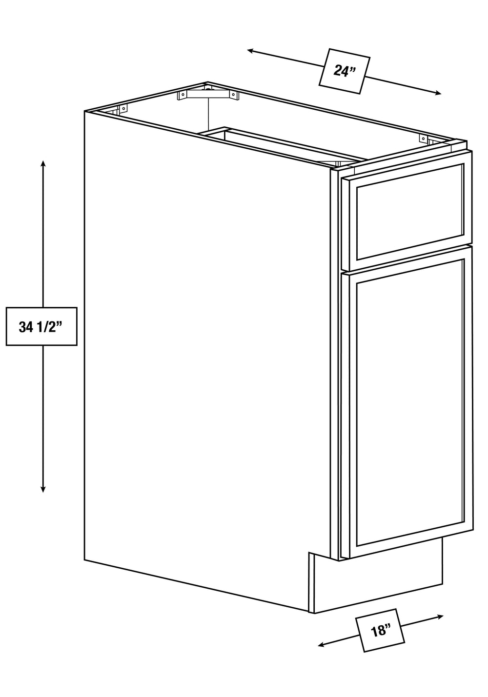Brentwood Fawn Slim Shaker 18 in. Base Cabinet