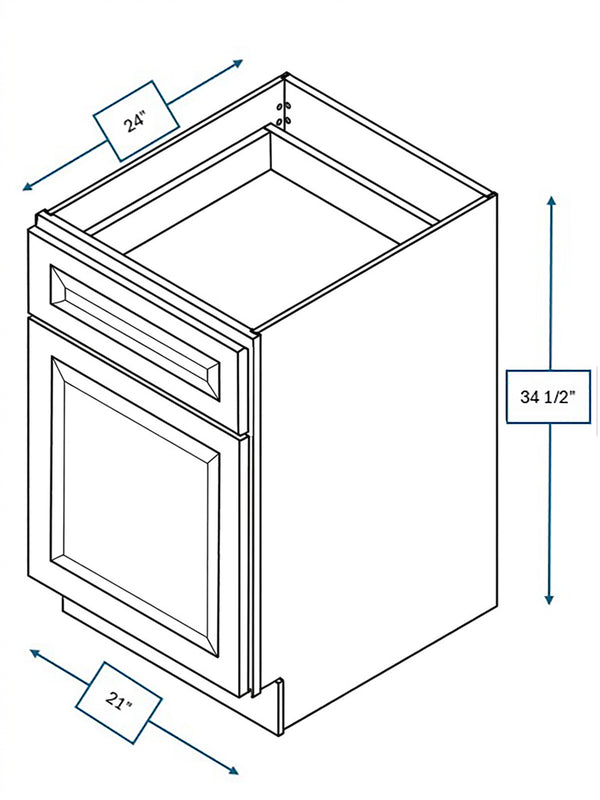 Harbour Town White Bevel Shaker 21 in. Base Cabinet