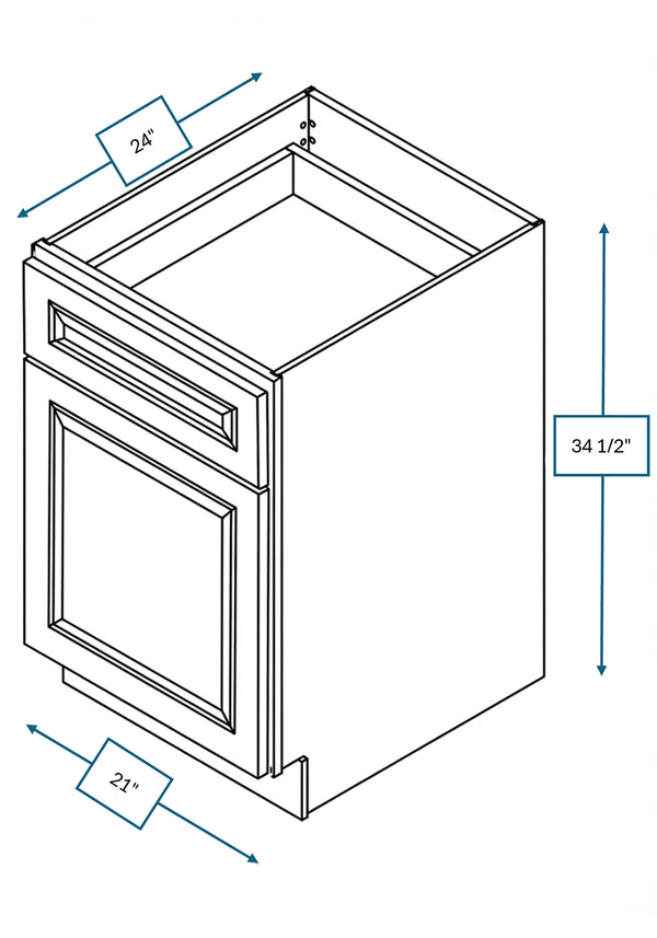 Montpelier Sage Raised Panel 21 in. Base Cabinet