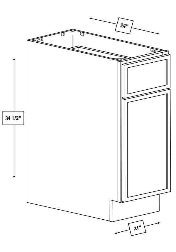Franklin White Slim Shaker 21 in. Base Cabinet
