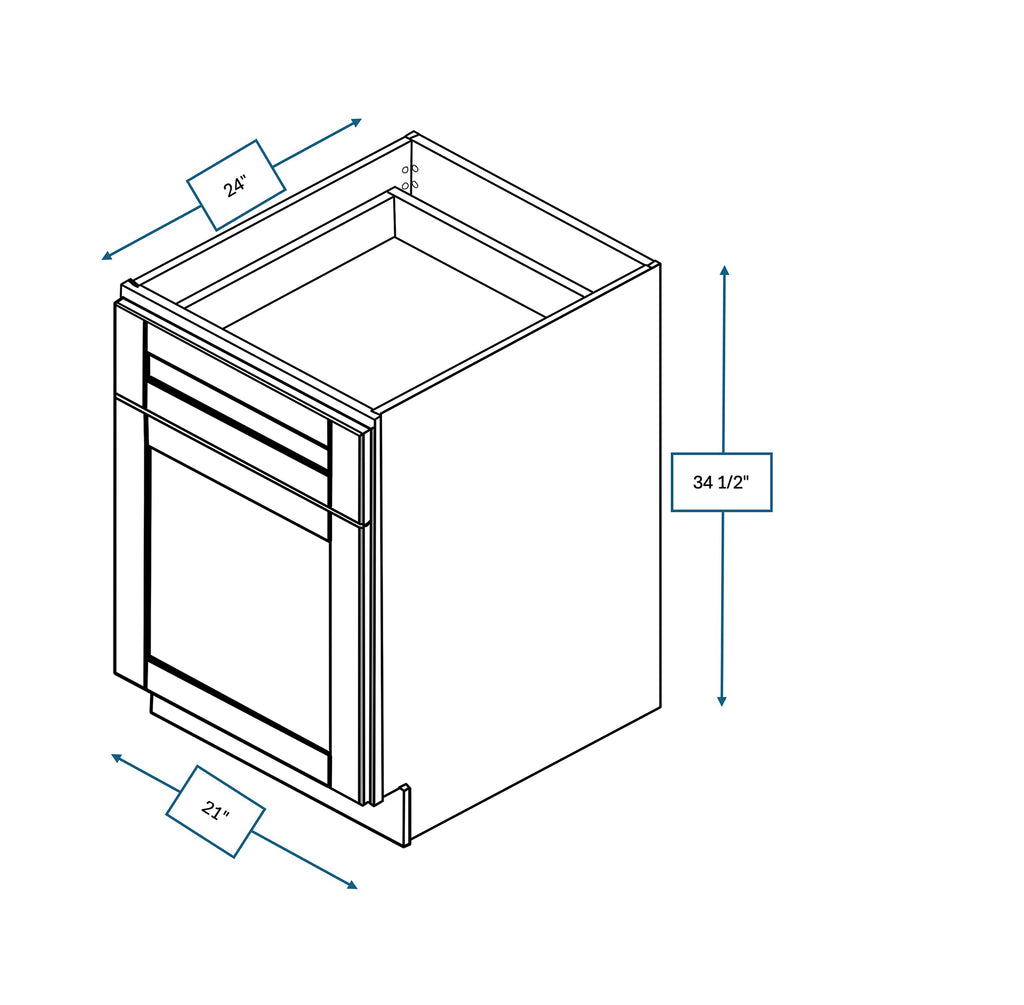 Malibu White Shaker 21 in. Base Cabinet
