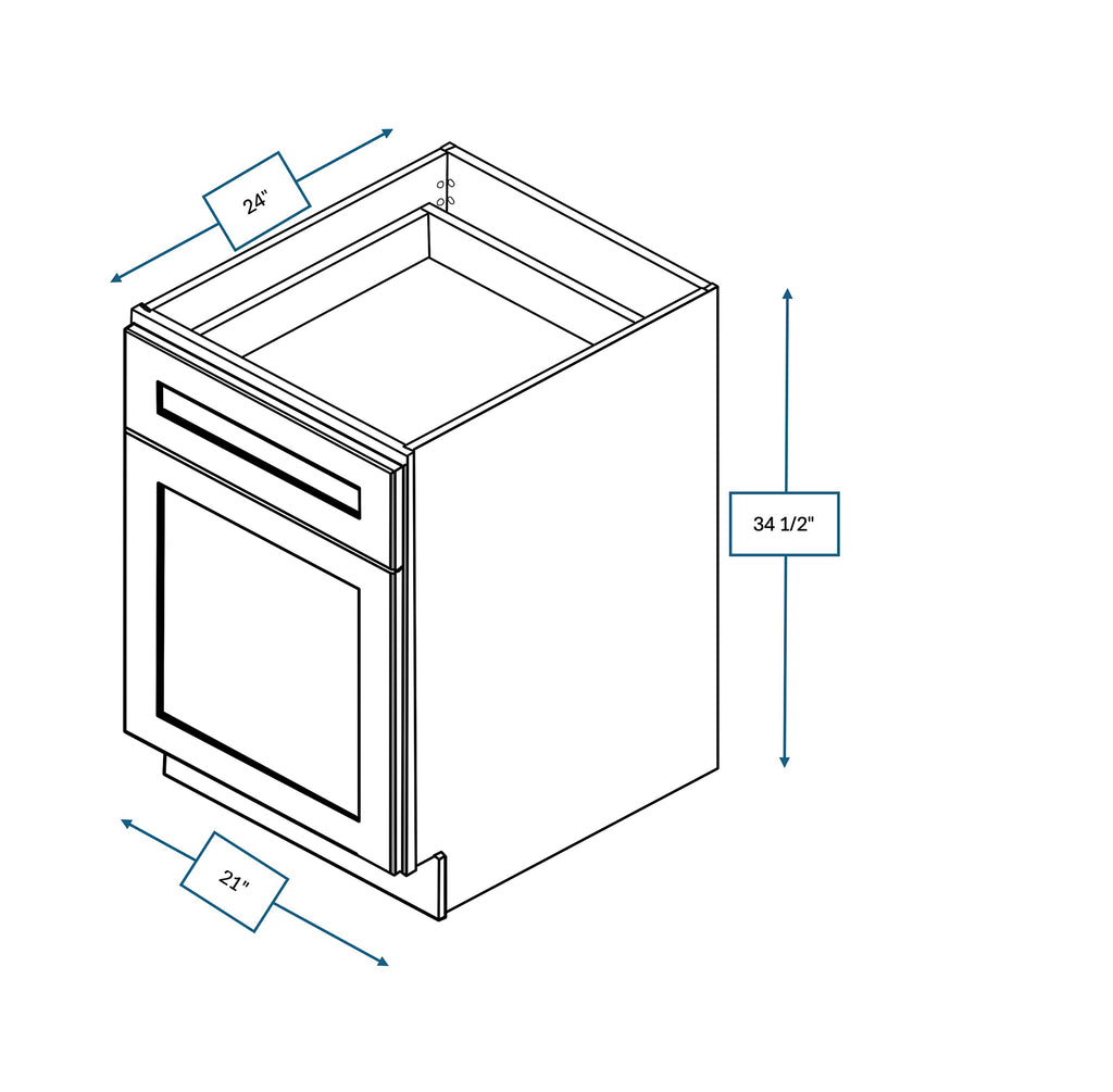Platinum Grey Shaker 21 in. Base Cabinet