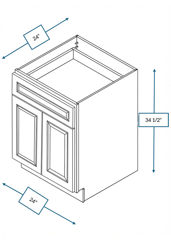 Chalet White Raised Panel 24 in. Base Cabinet